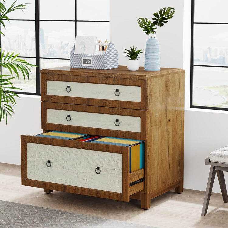 3-Drawer File Cabinet, Farmhouse Filing Cabinet for Legal/Letter/A4 Size Tribesigns