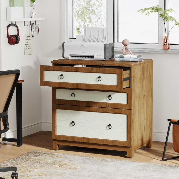 3-Drawer File Cabinet, Farmhouse Filing Cabinet for Legal/Letter/A4 Size Tribesigns
