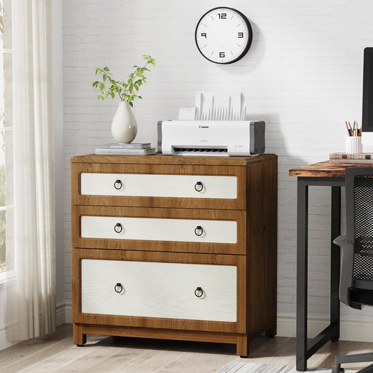 3-Drawer File Cabinet, Farmhouse Filing Cabinet for Legal/Letter/A4 Size Tribesigns