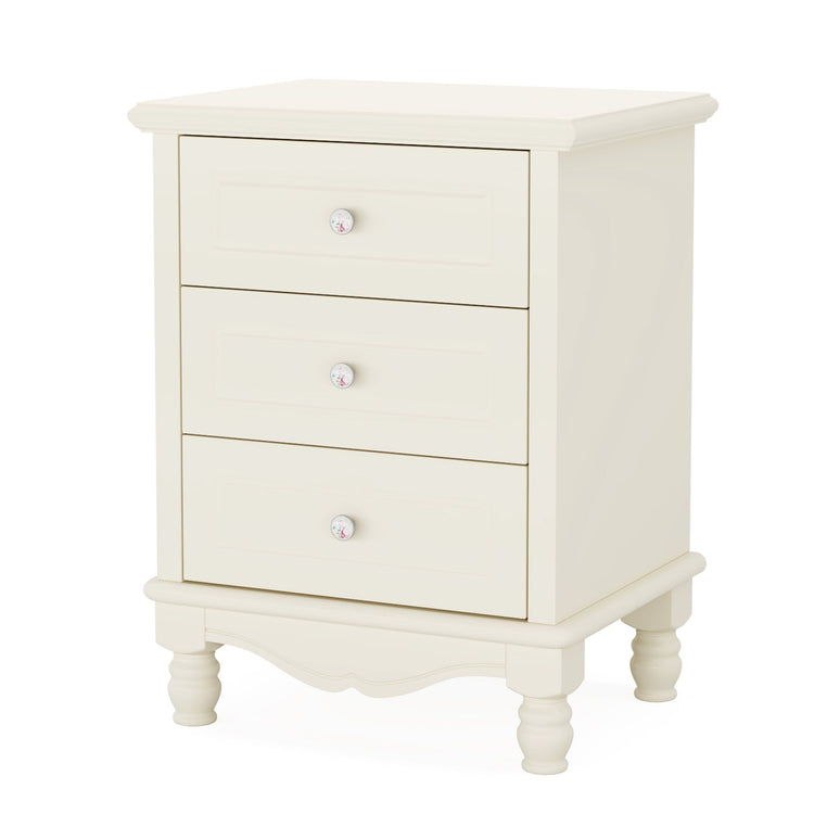 3-Drawer Nightstand, All-Wood Bedside Table Farmhouse End Table Tribesigns
