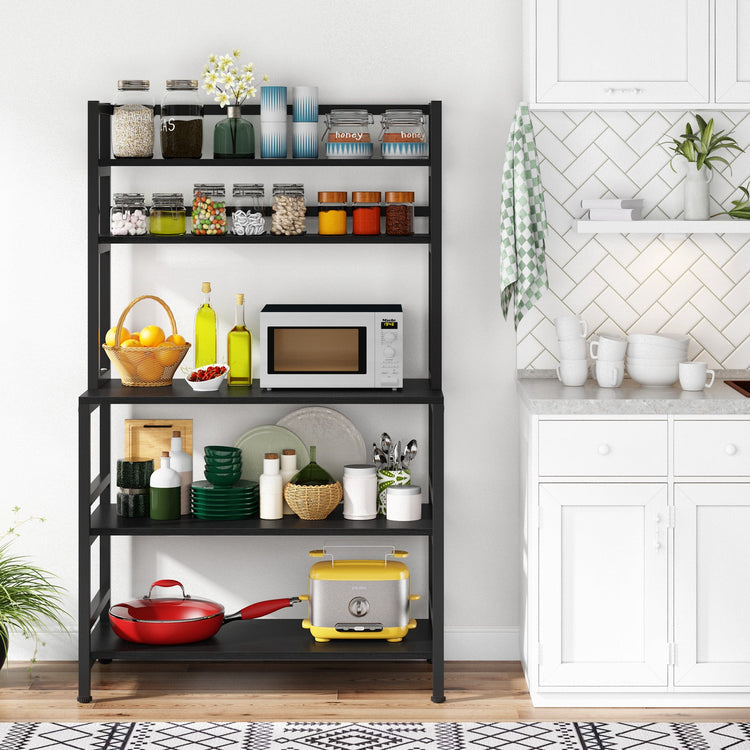 Kitchen Baker's Rack, 5-Tier Microwave Oven Stand with Hutch Tribesigns