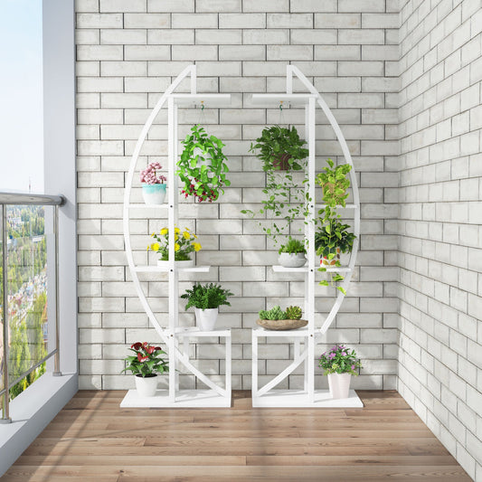 Plant Stand, 5-Tier Curved Flower Display Shelf Pack of 2 Tribesigns