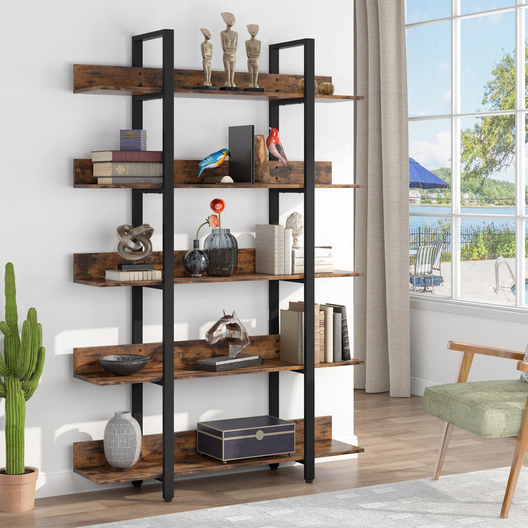 Tribesigns 5-Tier Bookshelf, Industrial 5-Shelf Etagere Bookcase Tribesigns