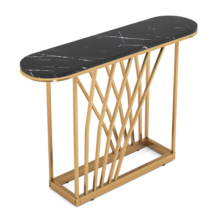 43" Console Table, Modern Sofa Couch Table with Faux Marble Tribesigns