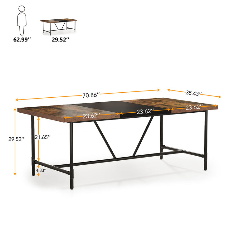 Tribesigns 6FT Conference Table, 70.8 x 35.4 inch Meeting Table Computer Desk Tribesigns