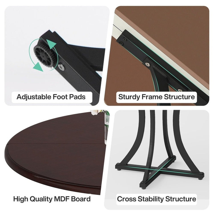 47.24" Round Dining Table, Circle Kitchen Table with Metal Base for 4-6 People Tribesigns