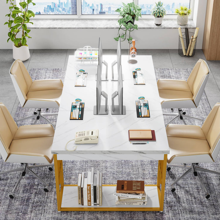 70.9" Executive Desk, Modern Computer Desk with Storage Tribesigns