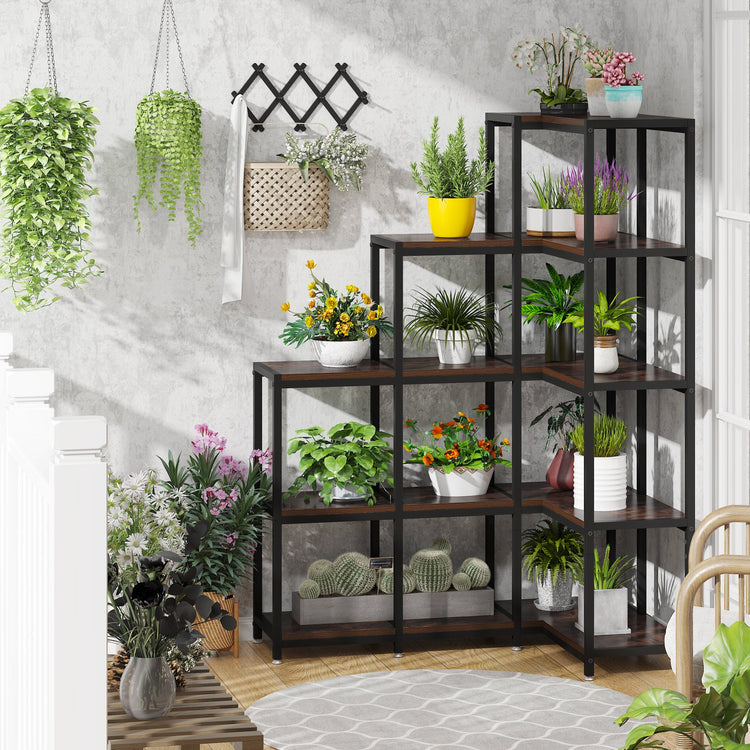 Tribesigns Corner Bookshelf, 5-Tier Ladder Corner Etagere Bookcase Tribesigns