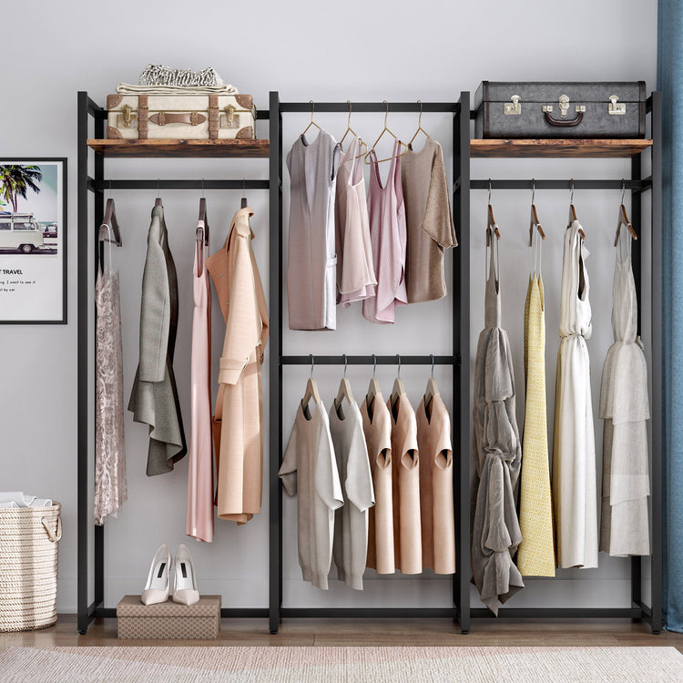 Freestanding Closet Organizer, Large Garment Clothes Rack Tribesigns