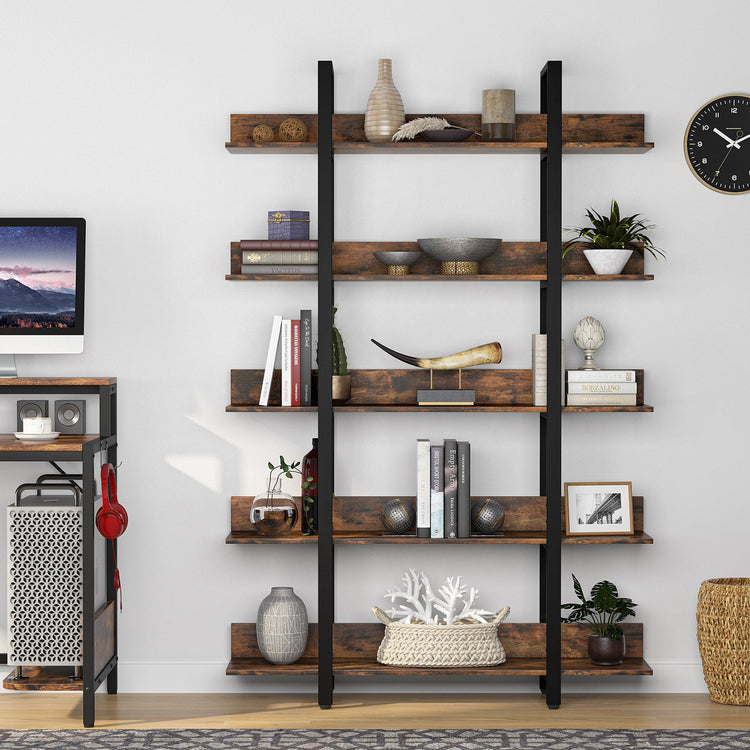 Tribesigns 5-Tier Bookshelf, Industrial 5-Shelf Etagere Bookcase Tribesigns