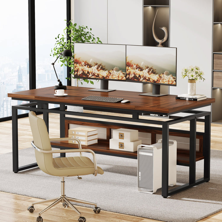 63" Executive Desk, Large Computer Office Desk with Thickened Board Tribesigns