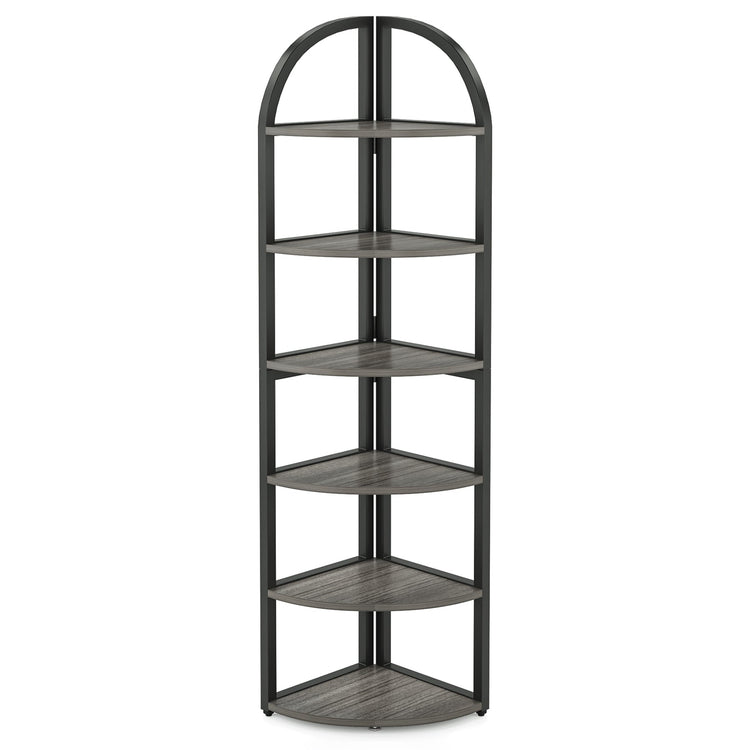 6-Tier Corner Shelf, 71 inch Tall Corner Bookshelf for Small Space Tribesigns