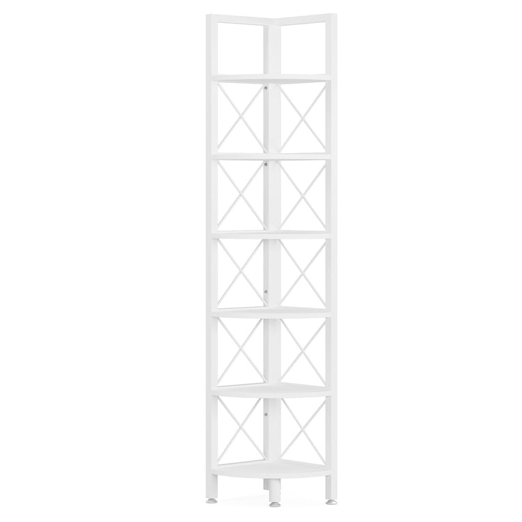 5-Tier / 6-Tier Corner Shelf Small Bookshelf Storage Rack for Small Space Tribesigns