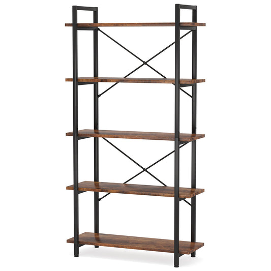 5-Tier Bookshelf, Industrial Etagere Bookcase Display Shelf Unit Tribesigns