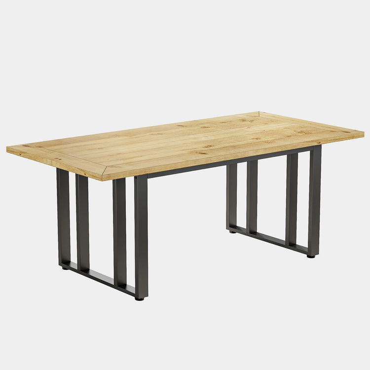 55" Dining Table for 4, Rectangular Kitchen Table with Solid Wood Veneer Tribesigns