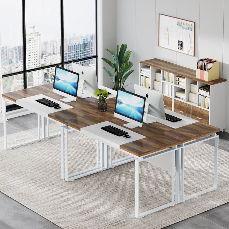 L-Shaped Executive Desk, 63" Computer Desk with Mobile File Cabinet Tribesigns