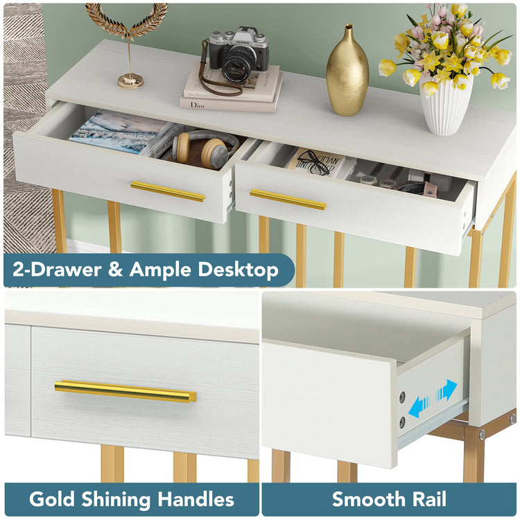 Console Table, Modern Sofa Couch Table with 2-Drawer Tribesigns