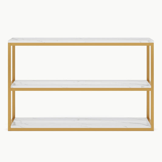 Console Table, Faux Marble Top 3-Tier Sofa Entryway Table Tribesigns