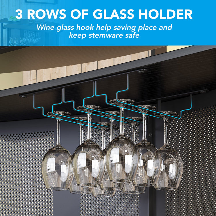 Home Bar Unit, 4 Tier Liquor Bar Table with Storage and Footrest Tribesigns