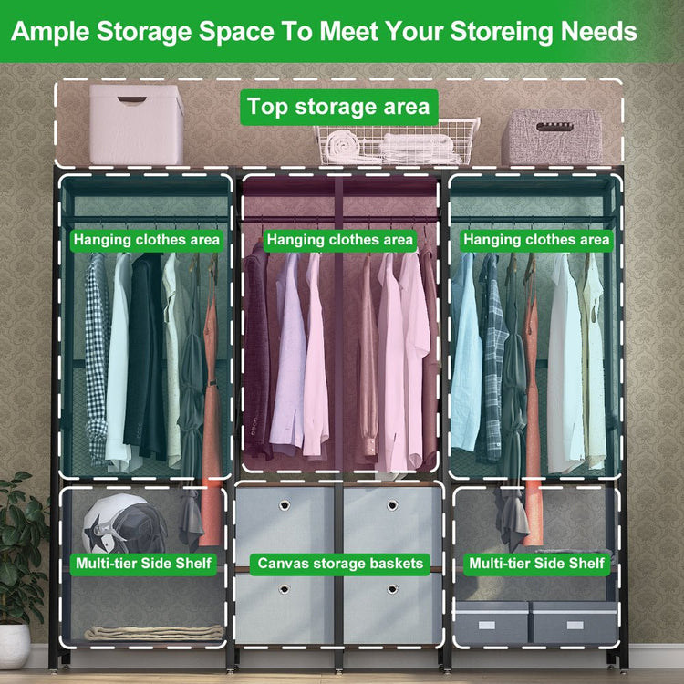 Freestanding Closet Organizer, Heavy Duty Clothes Closet Tribesigns