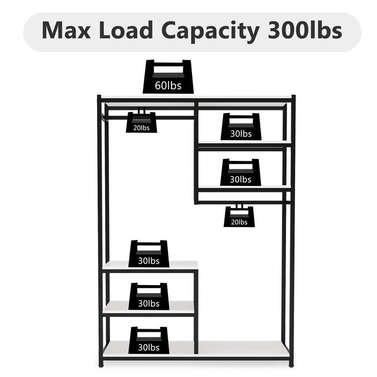 Freestanding Closet Organizer, 47 inches Wide Garment Racks Tribesigns