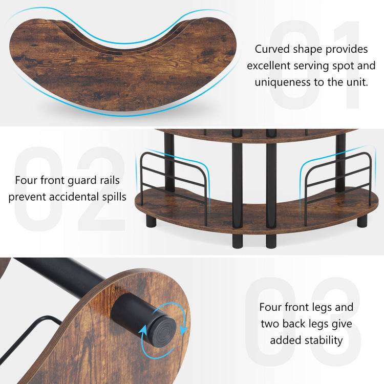 Bar Unit, 3 Tier Liquor Bar Cabinet with Storage Shelves Tribesigns