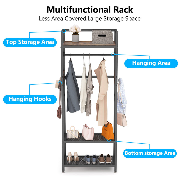 Tribesigns Freestanding Closet Organizer, Entryway Coat Garments Rack Tribesigns