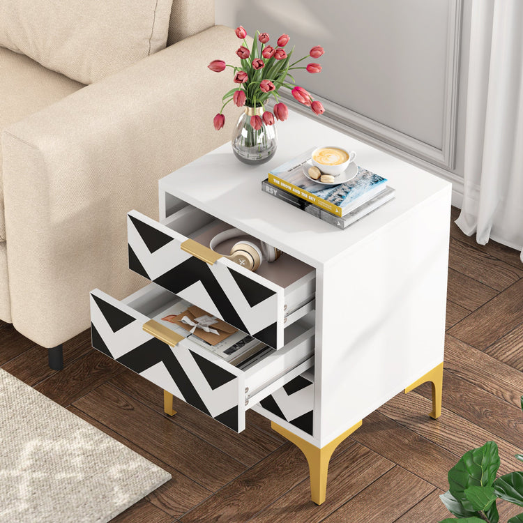 Nightstand, Modern 3-Drawer End Table Bedside Table for Bedroom Tribesigns