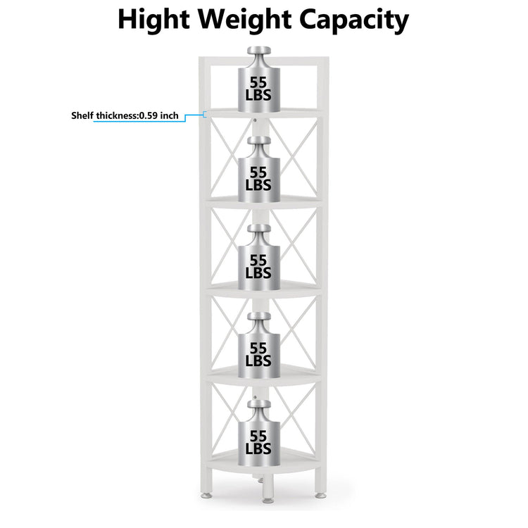 Tribesigns Corner Shelf, 5 Tier Corner Bookshelf and Bookcase Tribesigns