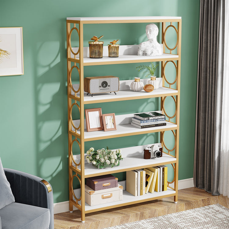 6-Tier Bookshelf, 71.2" Tall Bookcase Freestanding Open Display Rack Tribesigns