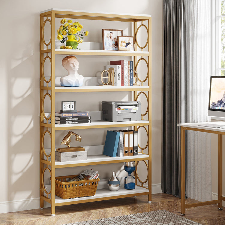 6-Tier Bookshelf, 71.2" Tall Bookcase Freestanding Open Display Rack Tribesigns