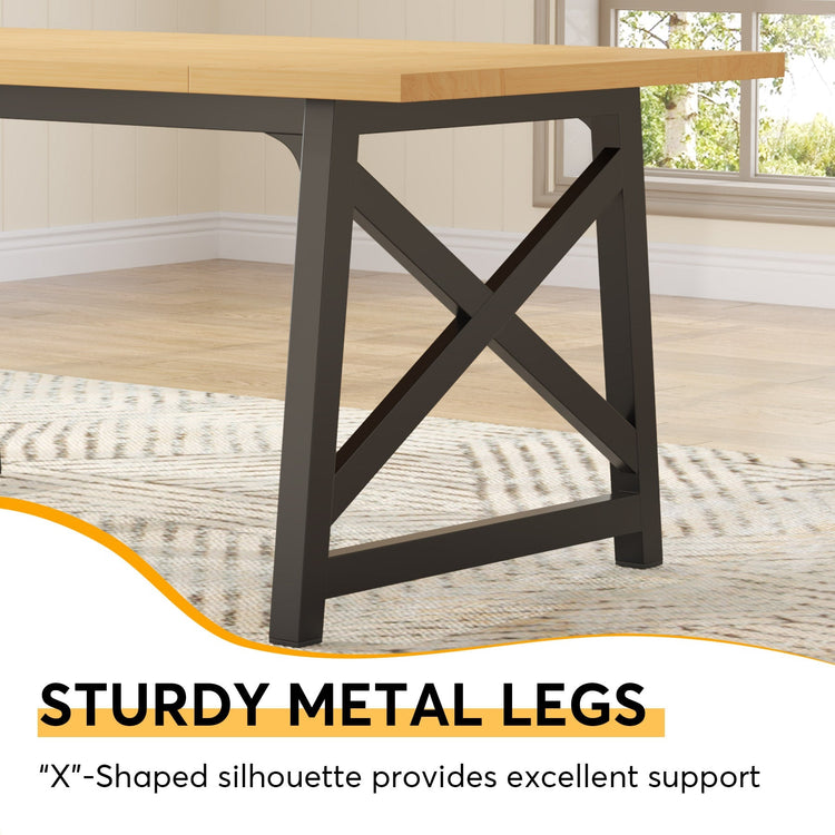 63" Dining Table for 4 to 6 People, Wood Rectangular Kitchen Table Tribesigns