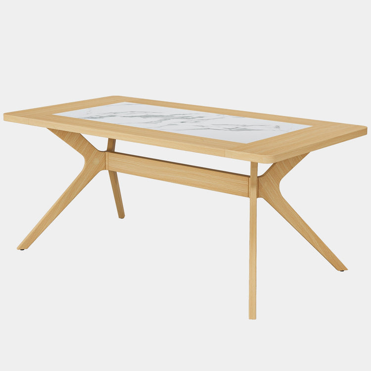 63" Executive Desk, Modern Office Desk with Solid Wood X-Shape Frame Tribesigns