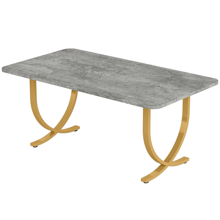 63" Modern Dining Table Kitchen Table with Faux Marble Table Top Tribesigns