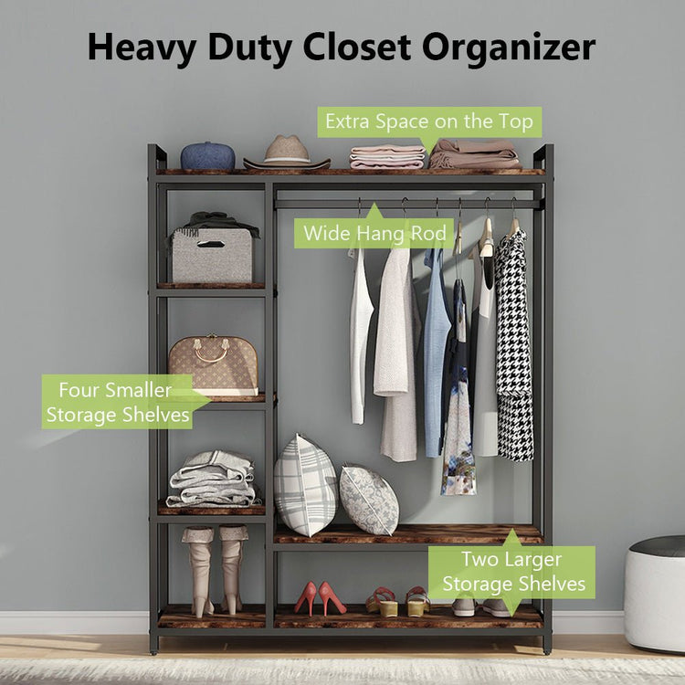 Freestanding Closet Organizer, Portable Garment Rack Tribesigns