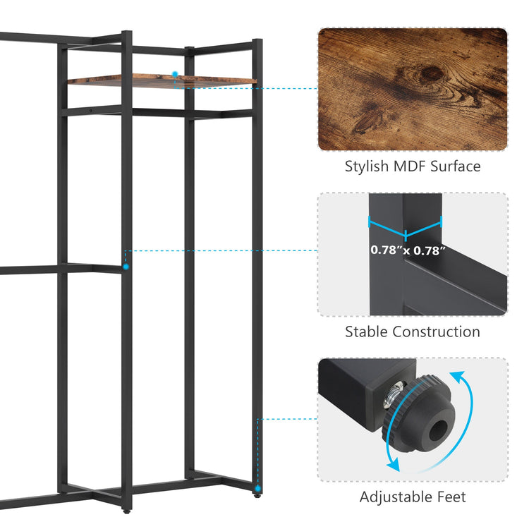 Freestanding Closet Organizer, Large Garment Clothes Rack Tribesigns