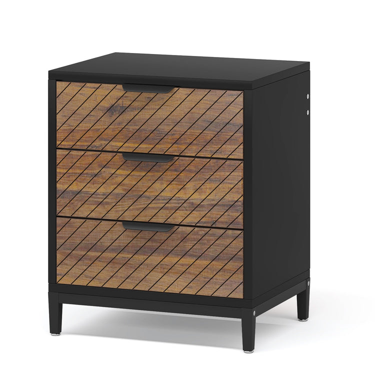 Nightstand, 3 Drawers Bedside End Table for Bedroom Tribesigns