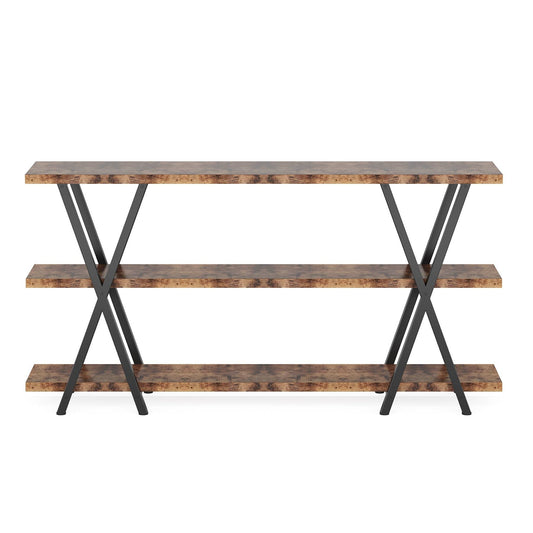 Console Table, 3-Tier Narrow Long Sofa Table with Storage Tribesigns