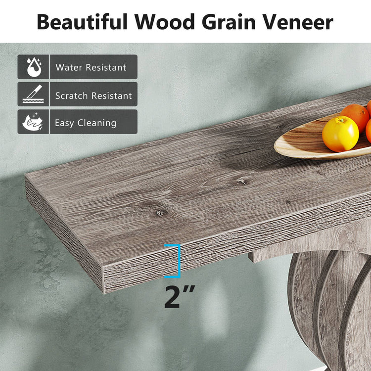 39" Farmhouse Console Table Entryway Table with Geometric Base Tribesigns