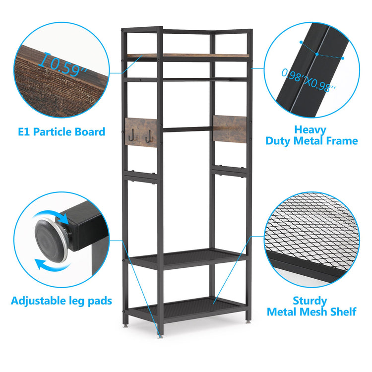 Tribesigns Freestanding Closet Organizer, Entryway Coat Garments Rack Tribesigns
