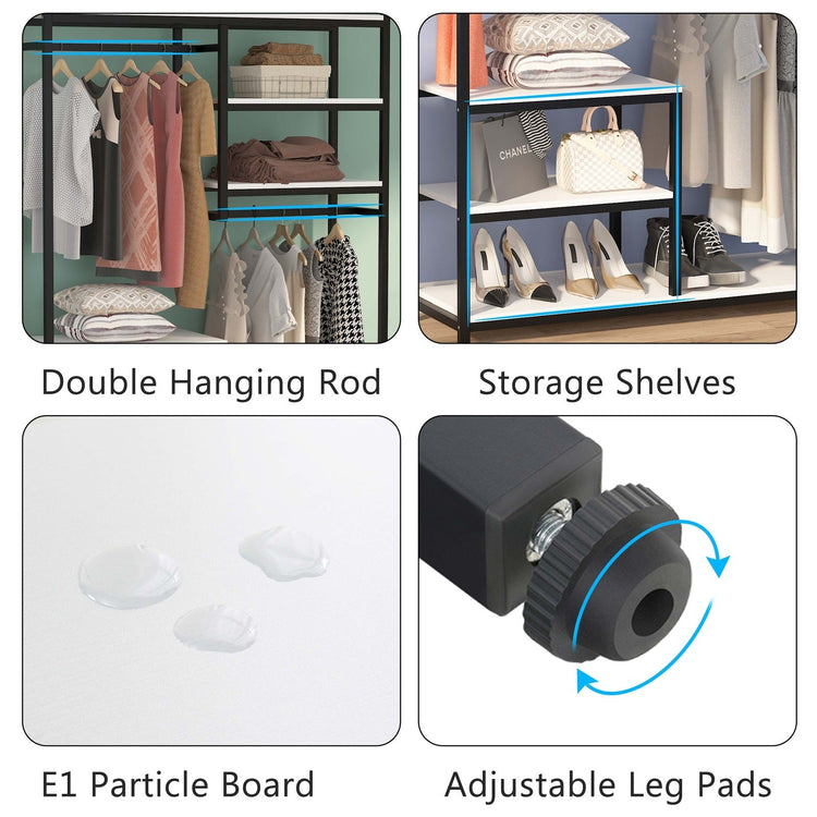 Freestanding Closet Organizer, 47 inches Wide Garment Racks Tribesigns