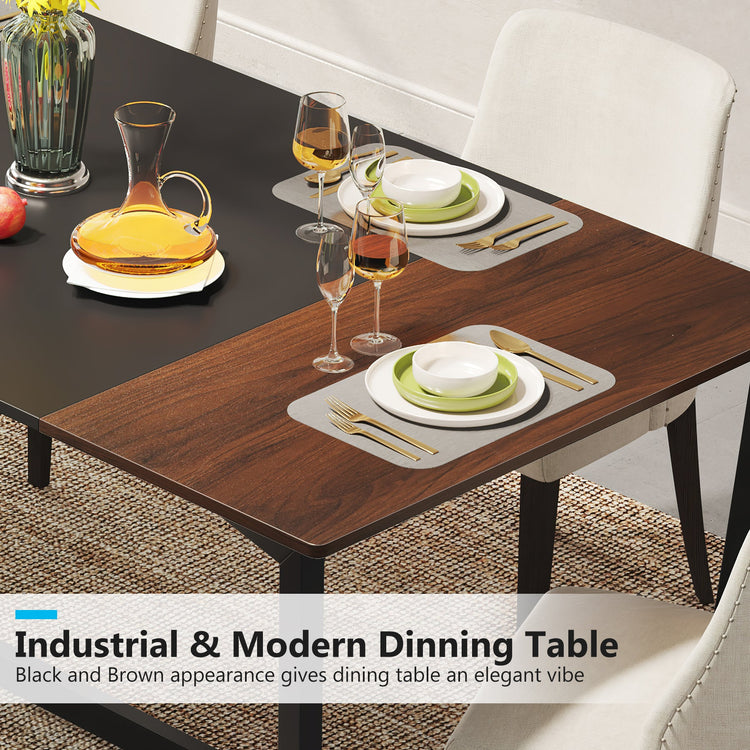 71" Dining Table, Rectangular Kitchen Table Dining Room Table for 6 People Tribesigns
