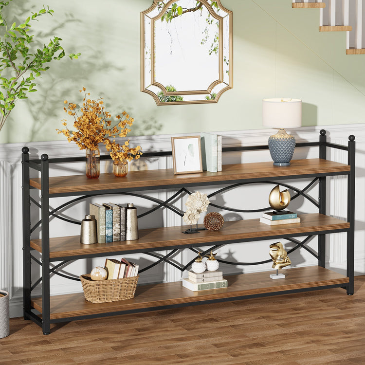 70.9" Console Table, 3-Tier Sofa Table Behind Couch Entryway Table Tribesigns