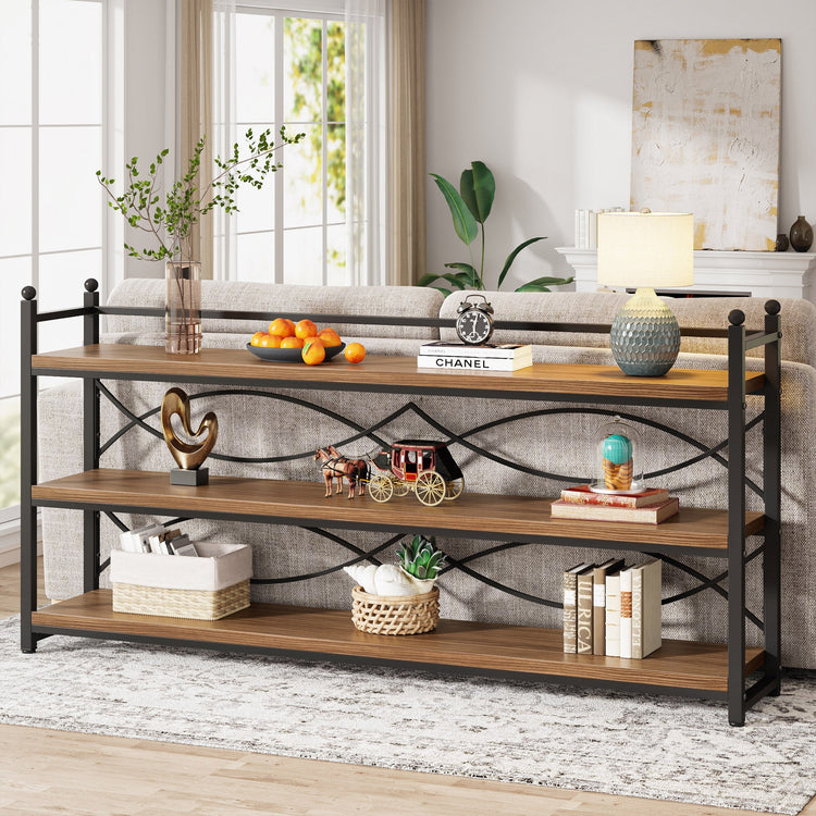 70.9" Console Table, 3-Tier Sofa Table Behind Couch Entryway Table Tribesigns
