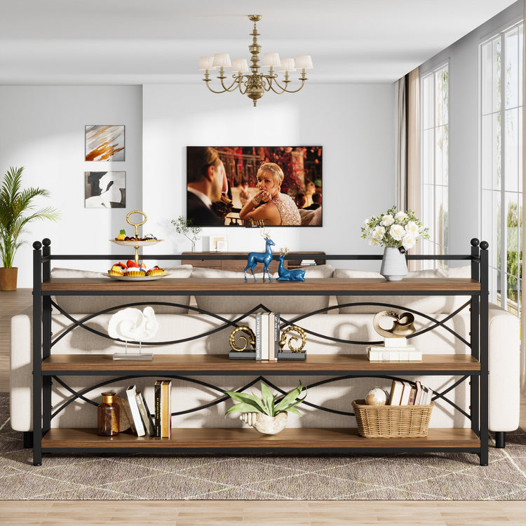 70.9" Console Table, 3-Tier Sofa Table Behind Couch Entryway Table Tribesigns