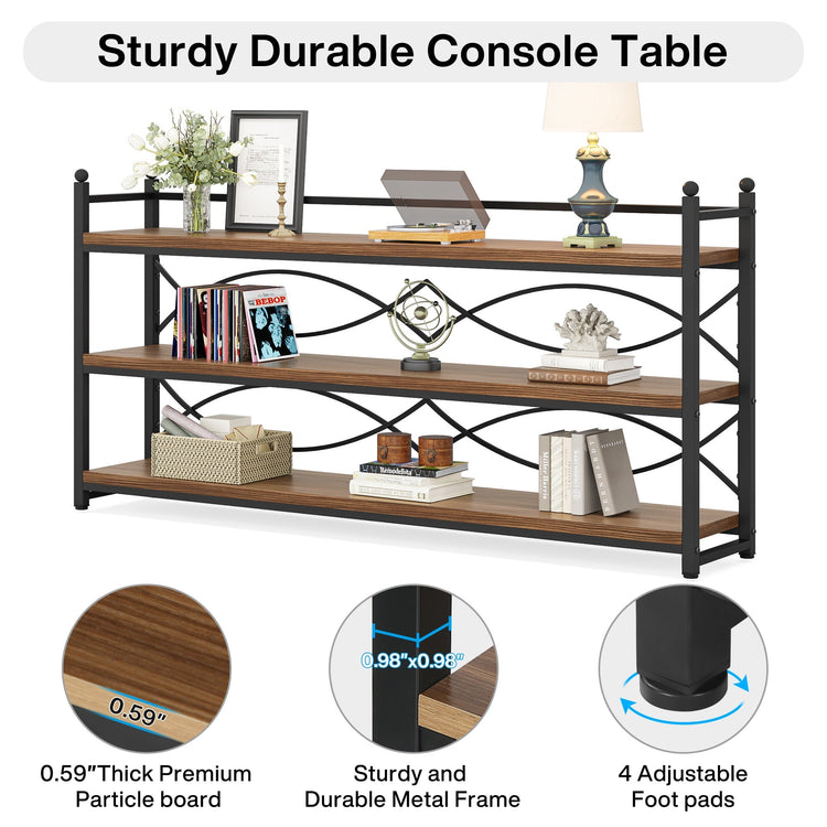 70.9" Console Table, 3-Tier Sofa Table Behind Couch Entryway Table Tribesigns