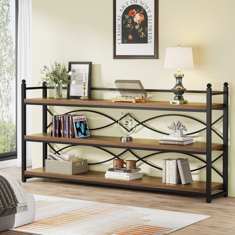 70.9" Console Table, 3-Tier Sofa Table Behind Couch Entryway Table Tribesigns