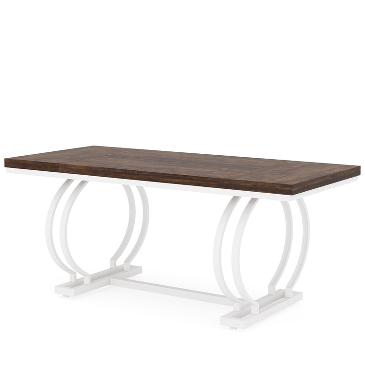 70.9" Executive Desk, Modern Computer Desk with Metal Circular Base Tribesigns