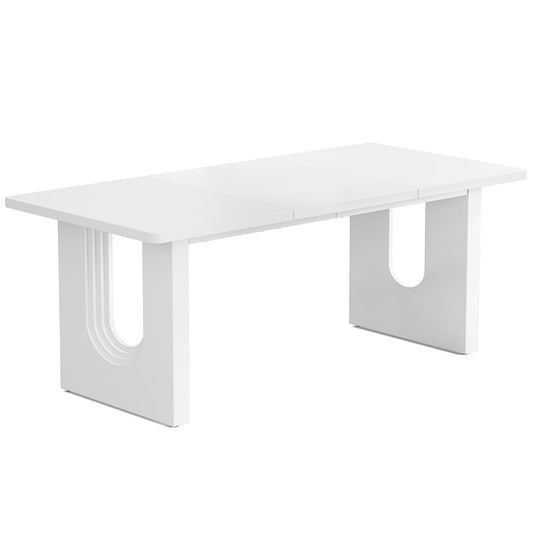 71" Executive Desk, Modern Computer Desk with Wood Double Pedestal Base Tribesigns