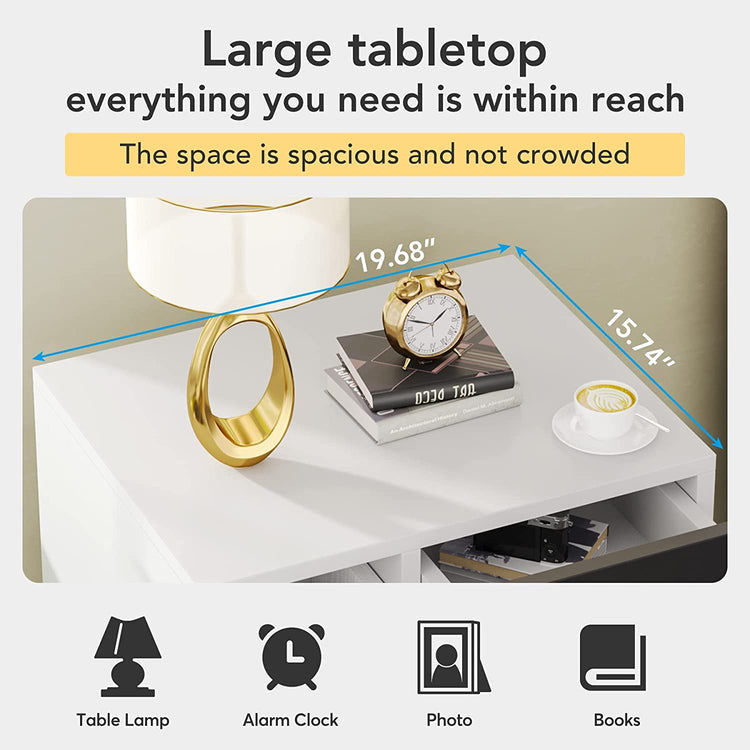 Nightstand, Modern Colorful Bedside End Table With 5 Drawers Tribesigns